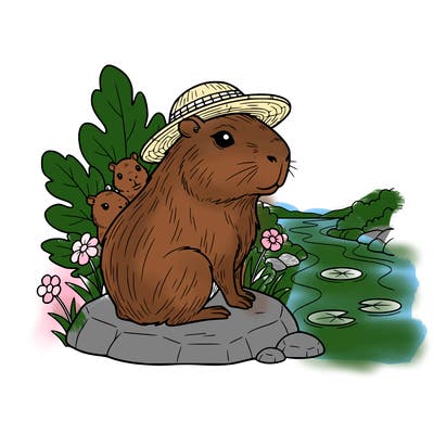 adorable capybara anime