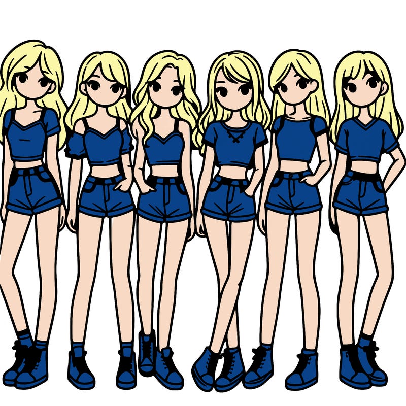 a group of girls wearing crop tops and shorts