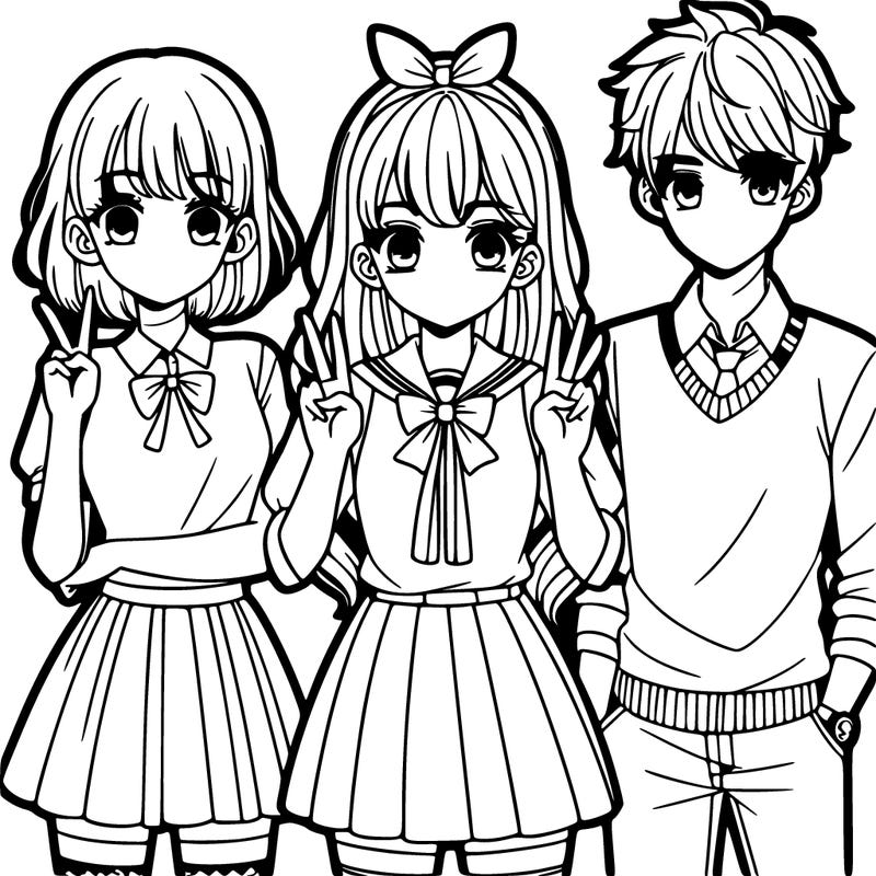 3 girls and 3 boys manga