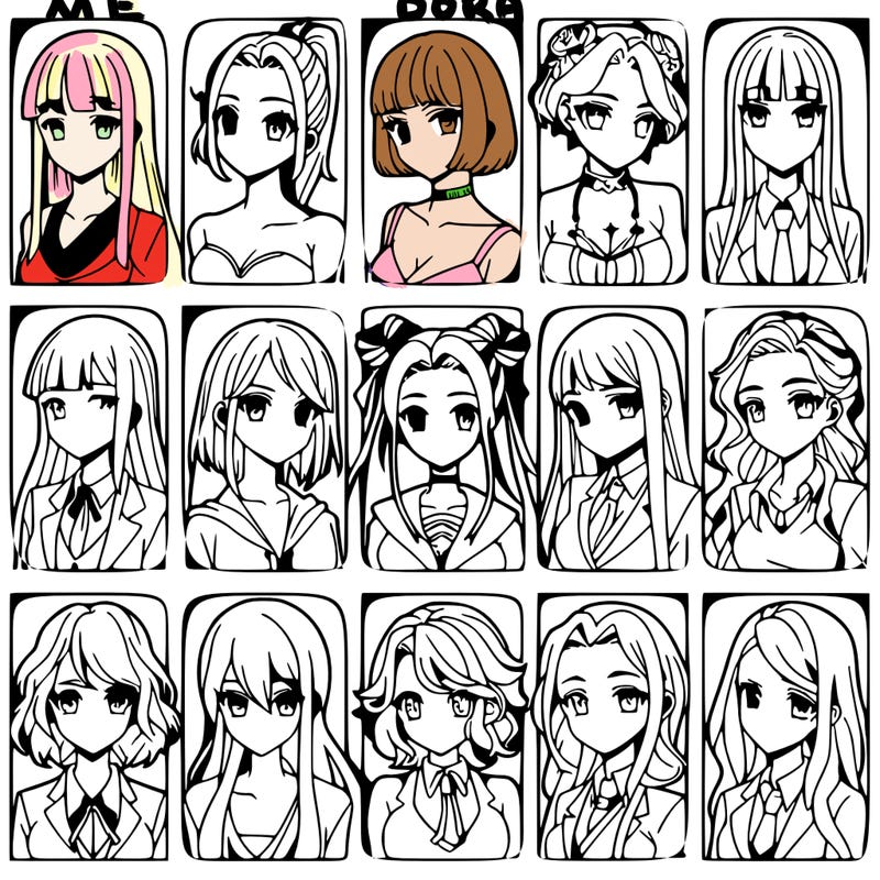 girls that look diffrent anime