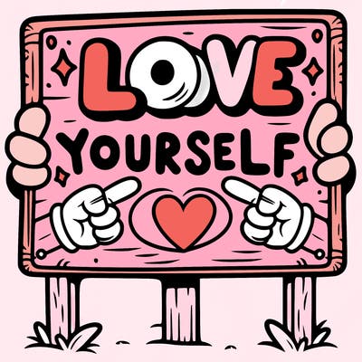 a sign where it is written: love yourself