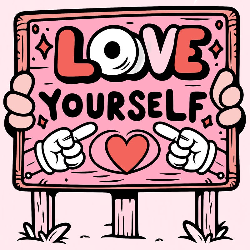 a sign where it is written: love yourself