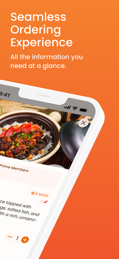 ChefGenie (formerly InstaChef) - A mobile app interface showing a delicious food dish with an eight minute preparation timer and ordering options.