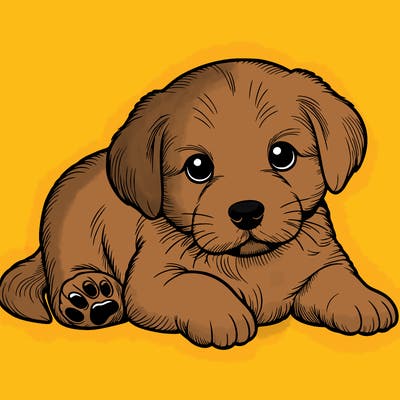 a cute realistic puppy