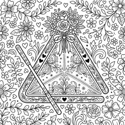 Unleash your creativity with this exquisite Mother's Day coloring page featuring a beautifully adorned musical triangle. It's a perfect way to express love and appreciation through art.