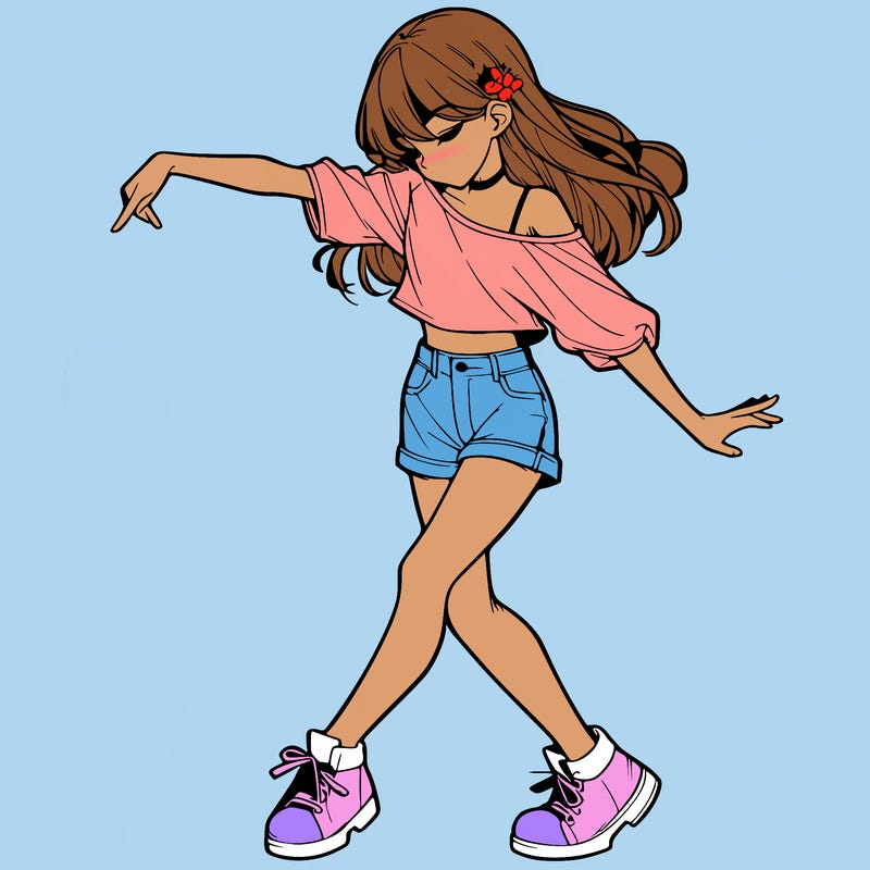 realistic girl danceing