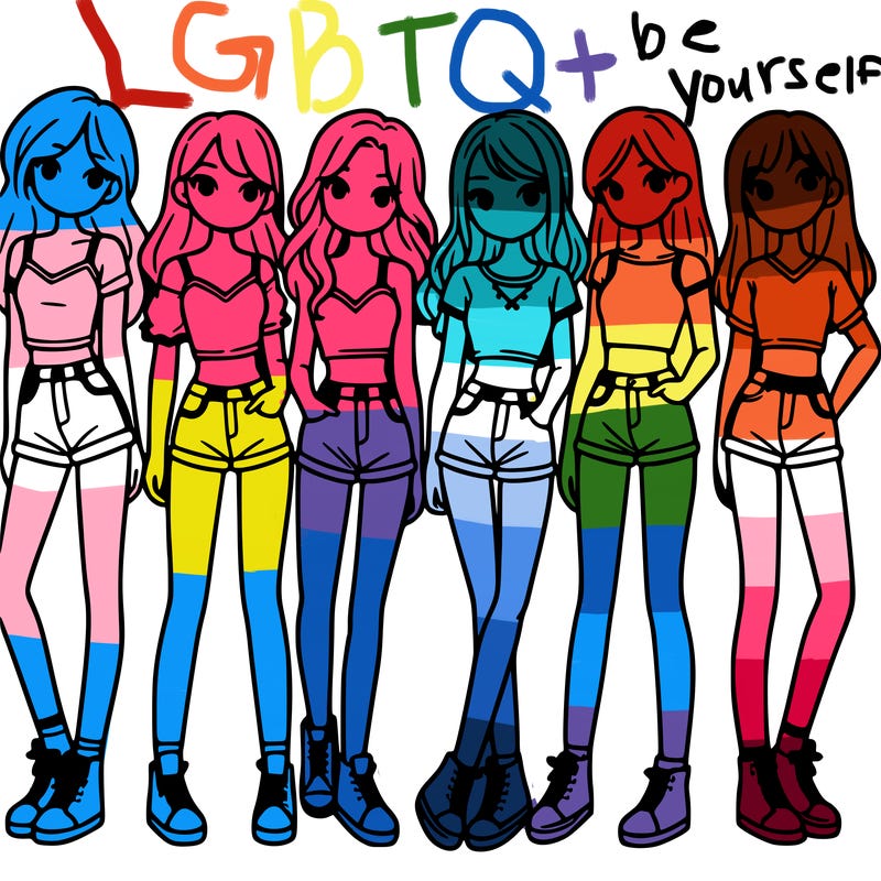 a group of girls wearing crop tops and shorts