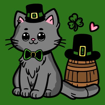 st patrick day cat
