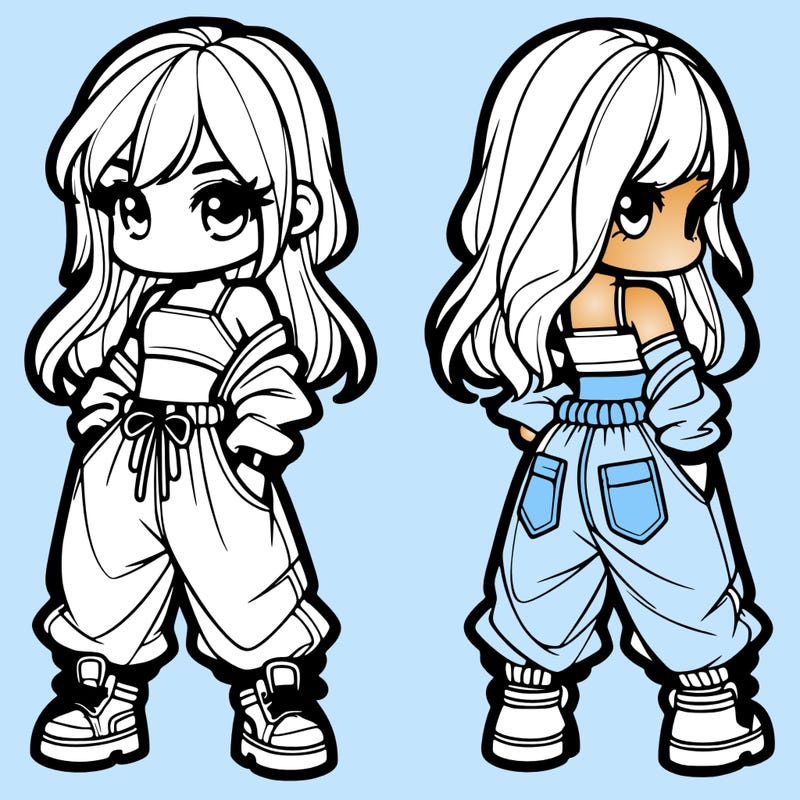 girl in crop top and baggy pants