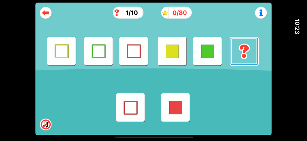 Sequences for Kids Pro - Educational logic pattern game for kids featuring a sequencing exercise with colored squares