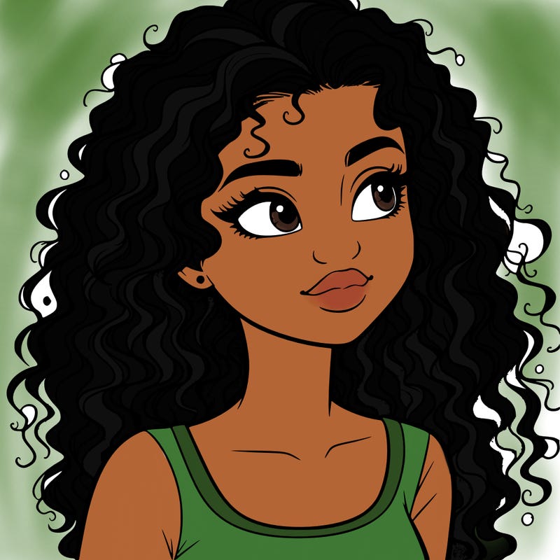 realistic girl with curly hair