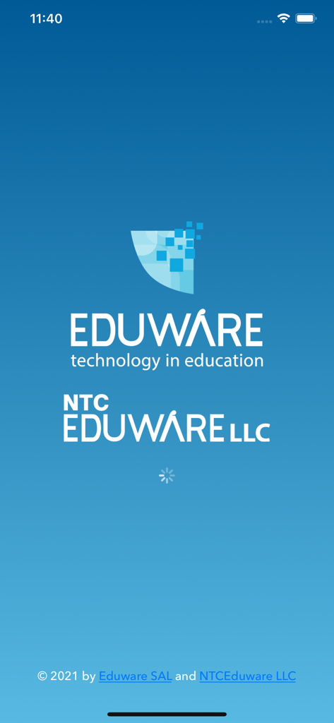 Écran de démarrage EduFlag V2 avec les logos Eduware et NTC Eduware LLC