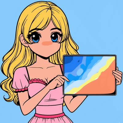 realistic pretty girl holding blank sign