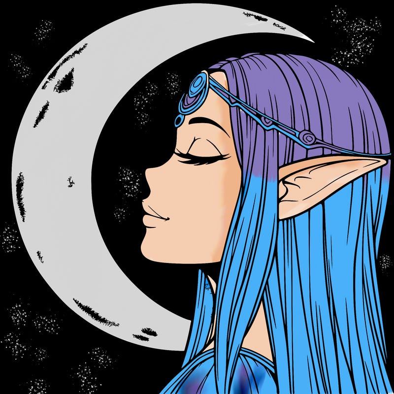 a realistic moon elf