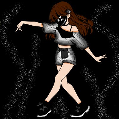 realistic girl danceing