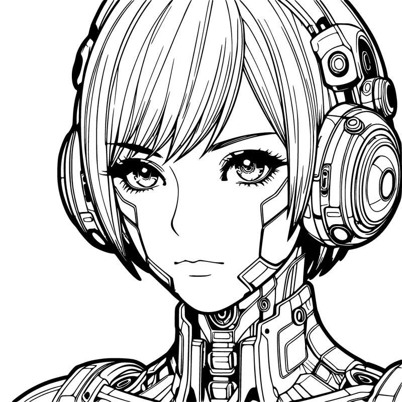 realistic futuristic manga woman