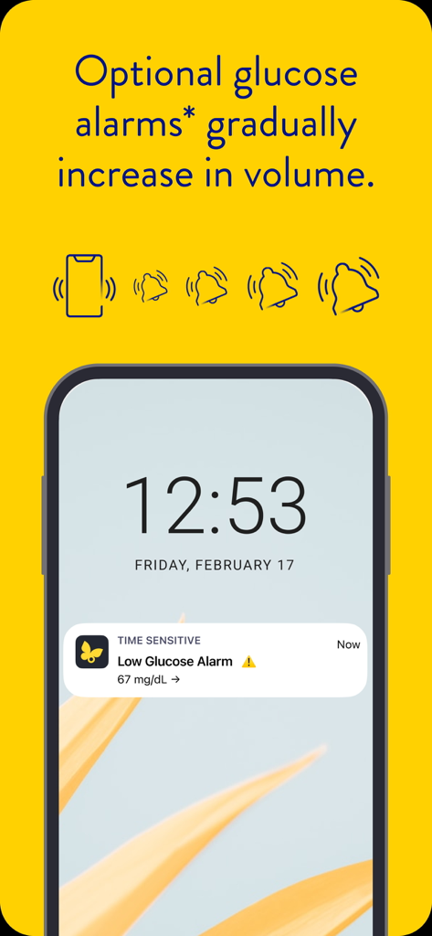 Benachrichtigung der Libre-App über niedrige Glukosewerte auf dem Sperrbildschirm eines Smartphones