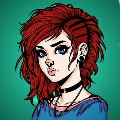 realistic punk style girl