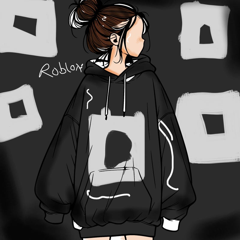 realistic girl with a oversized sweatshirt on and a bun