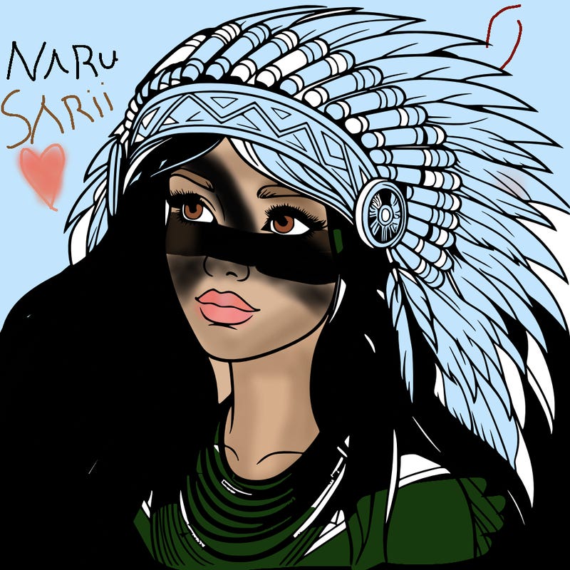 a realistic native american lady