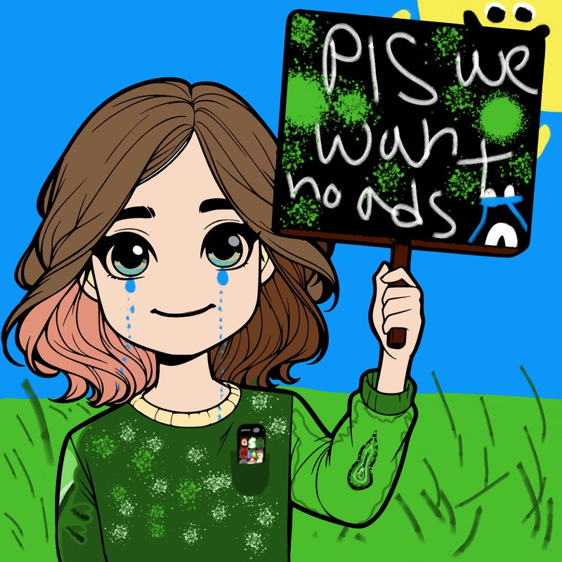 realistic girl holding up a sign