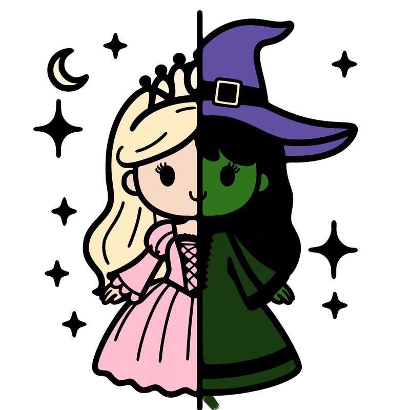 split princess and witch