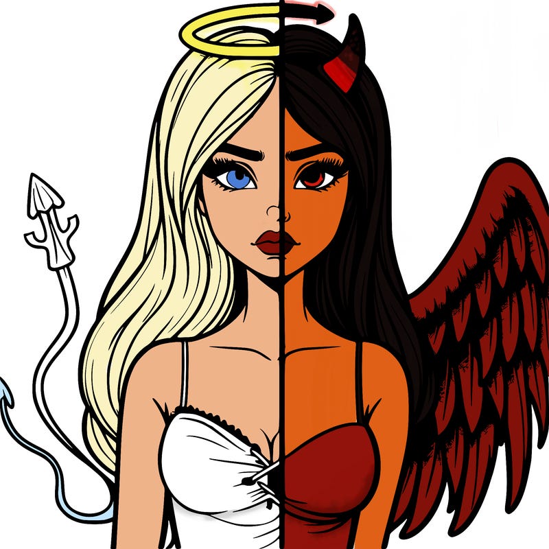 devil vs angel realistic girl