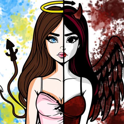 devil vs angel realistic girl