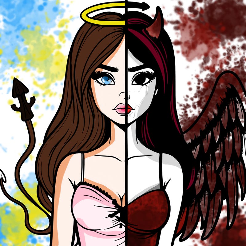 devil vs angel realistic girl