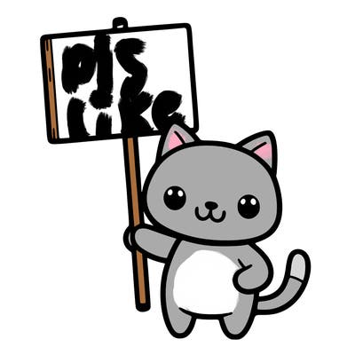 cat holding a sign