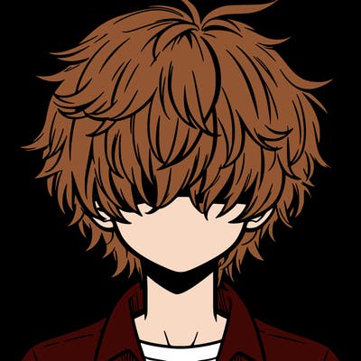 manga boy fluffy hair covering his eyes