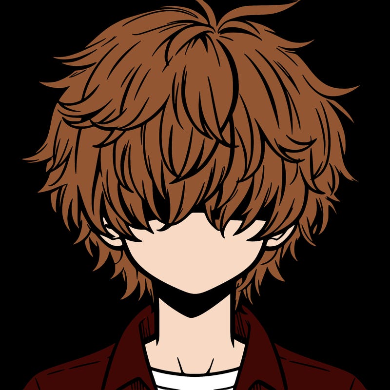 manga boy fluffy hair covering his eyes