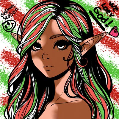 elf girl realistic dark fantasy