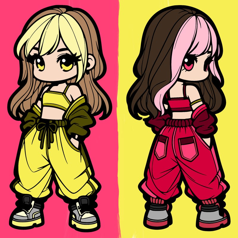 girl in crop top and baggy pants