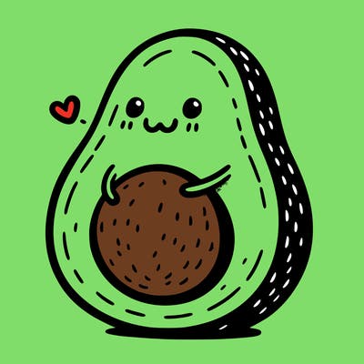 an avocado hugging an avocado
