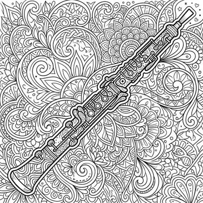 Immerse yourself in musical artistry with this Oboe Zentangle coloring page, specially designed for seniors. Its bold lines and intricate patterns offer a relaxing and stimulating creative activity.
