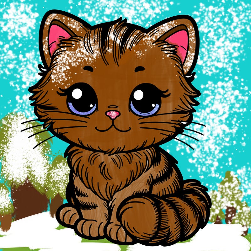 a detailed adorable kitten