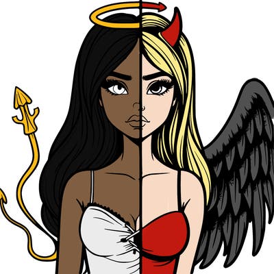 devil vs angel realistic girl