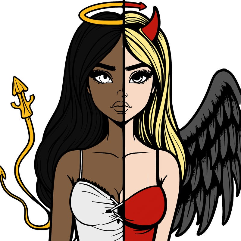 devil vs angel realistic girl