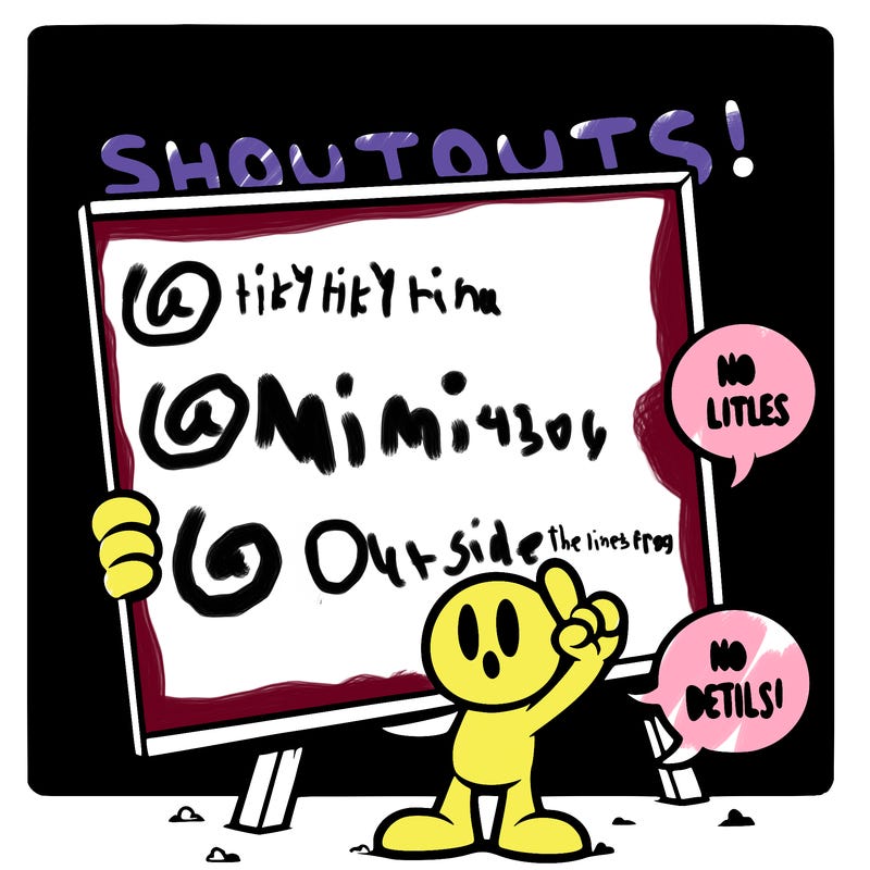 blank canvas that says above it shoutouts