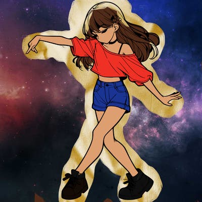 realistic girl danceing