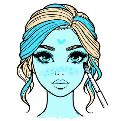 realistic person with makeup