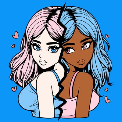 realistic girl split