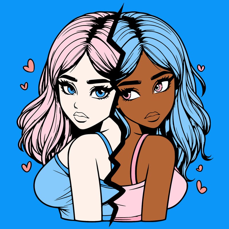 realistic girl split