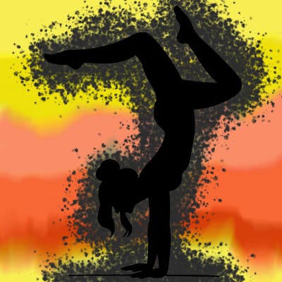 a woman doing a handstand