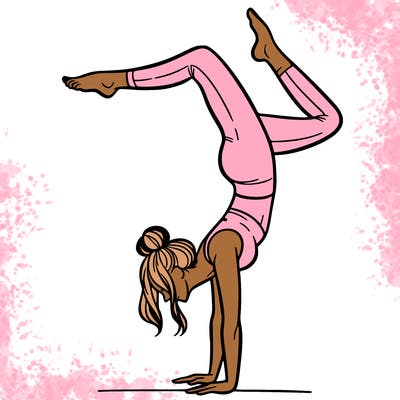 a woman doing a handstand