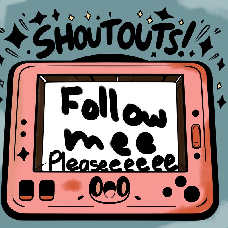 blank canvas that says above it shoutouts