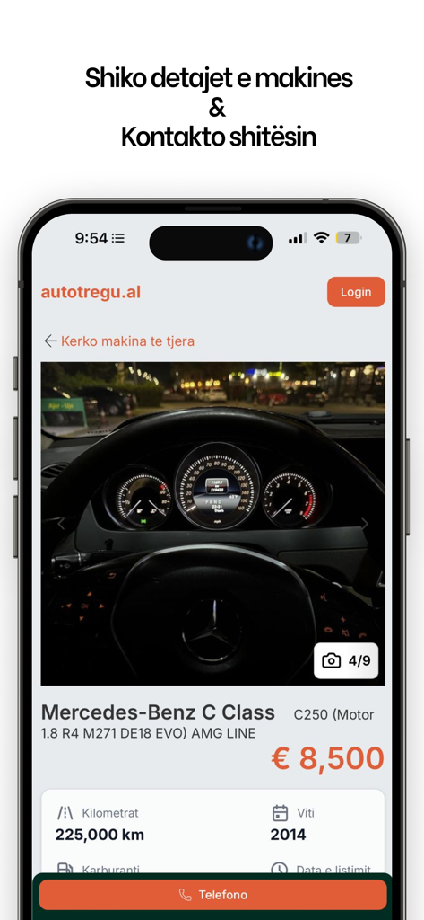 autotregu.al - Mercedes Benz C Class car listing on the autotregu Albanian car marketplace app