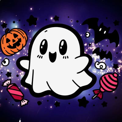 halloween cute little ghost