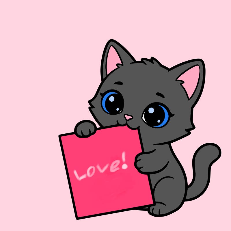 a small cat with a blank sheet of paper in its hand. the cat is sooooooo cute!